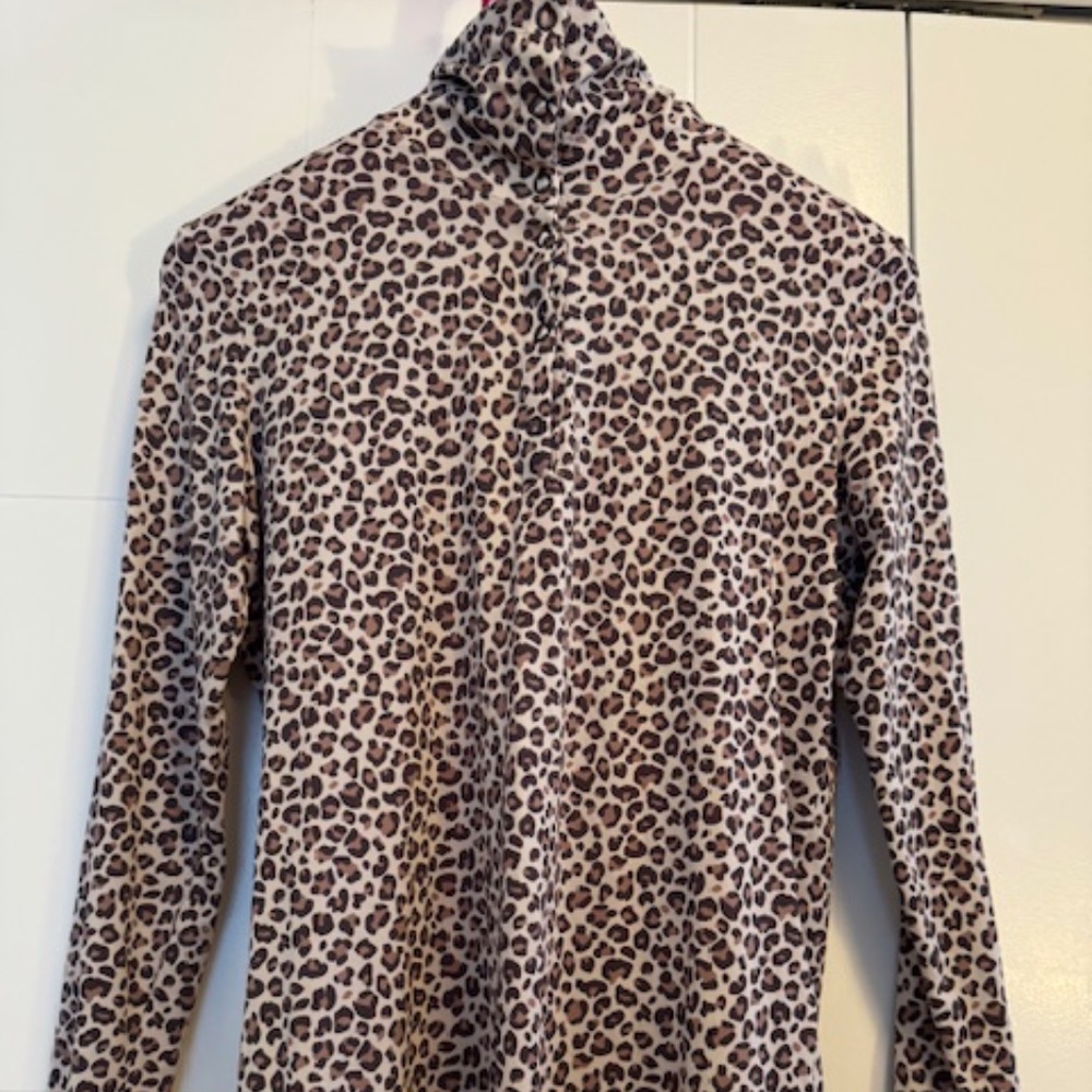 MARC CAIN - Leoppard Print Funnel Neck Top - NEW - Size L (N5 in Marc Cain)